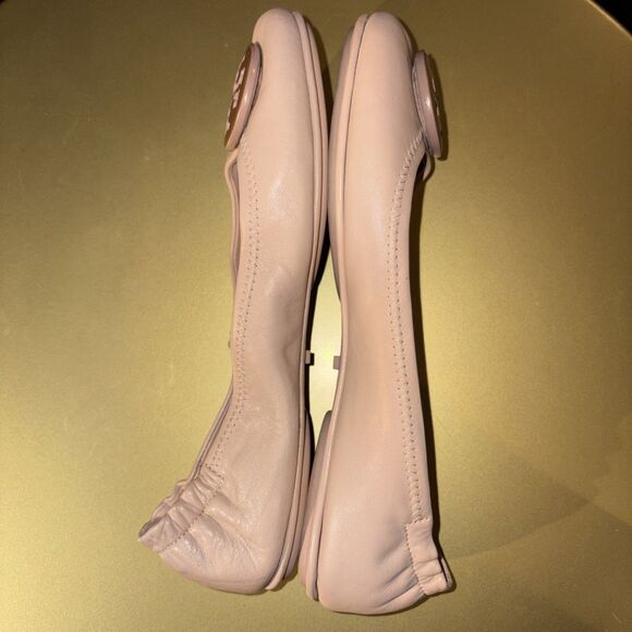 Tory Burch Minnie Travel Ballet Flats  Nude Pink/Tan Size 7.5M Great Condition. - Picture 5 of 12